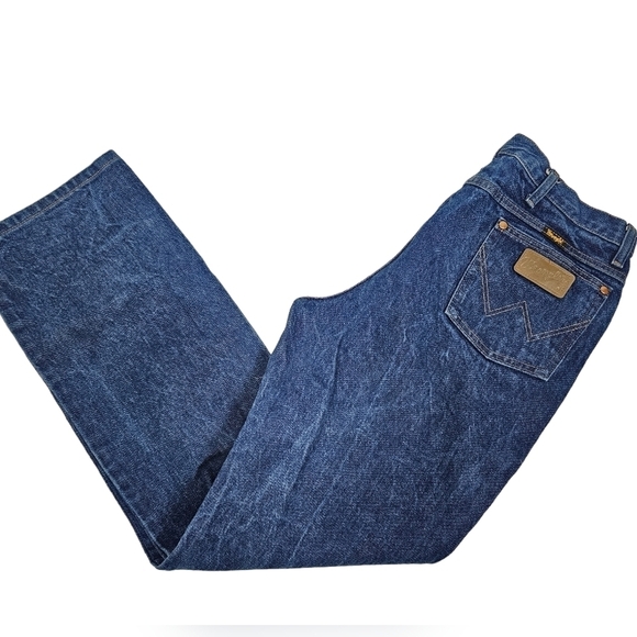 Vintage Wrangler Straight‎ Leg Dark Wash Denim Jeans Men's Size 36x33 - Picture 1 of 12